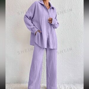 2pc Shirt and Wide Leg Pants